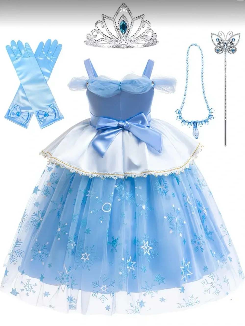 Blue Princess Costume Dress with Accessories